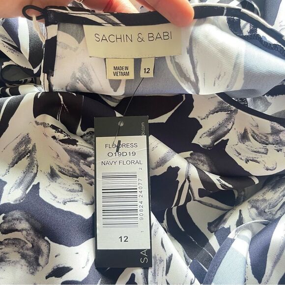 Sachin & Babi Navy Blue Flo midi dress NWT size 12 - Picture 5 of 5